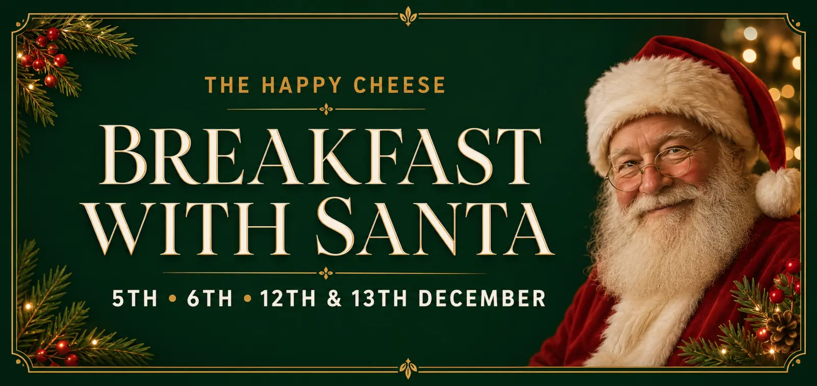 Breakfast with Santa at The Happy Cheese on 5, 6, 12 and 13 December 2026